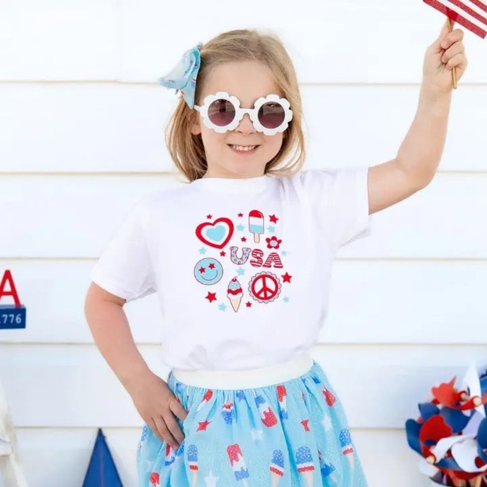 4TH OF JULY DOODLE TSHIRT 12-18
